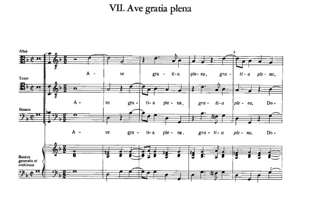 Aichinger - Ave, gratia plena - score sample
