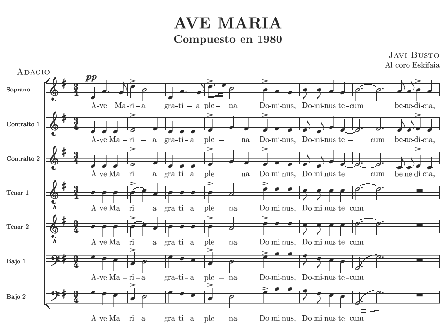 Ave Maria (i) a7vv a cappella.