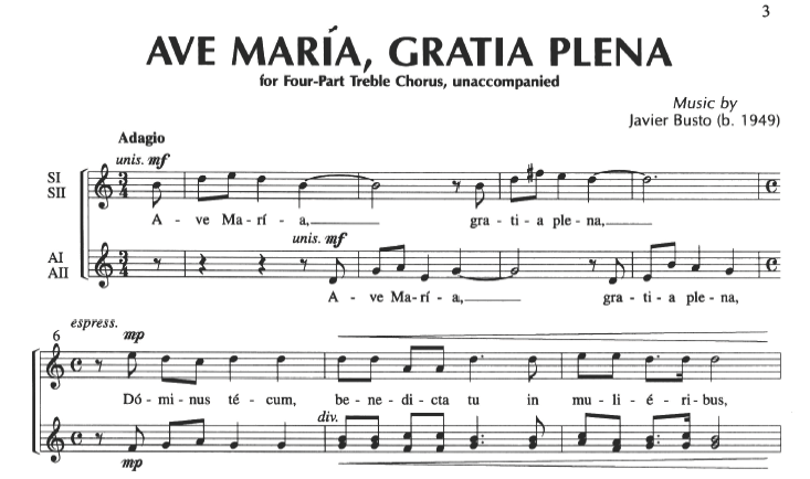 Ave Maria (ii) SSAA a cappella.