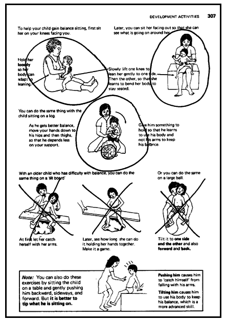 The first 3 activities are circled and the next 3 activities are put an X through on Page 307.