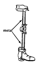 Long-leg brace of metal