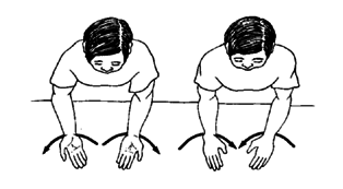 Turn hands upward and downward.