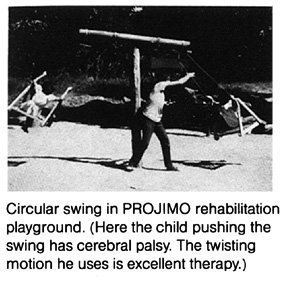 Circular swing in PROJIMO rehabilitation playground.