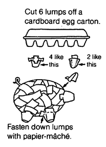 Cut 6 lumbs off a cardboard egg carton.