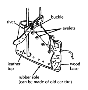 rubber sole can be made of old car tire.