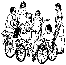 Informal and relaxed session of a small group.