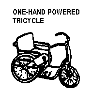 One-hand powered tricycle