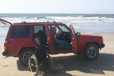 On some of the beaches, it is possible and permitted to drive the car onto the beach.